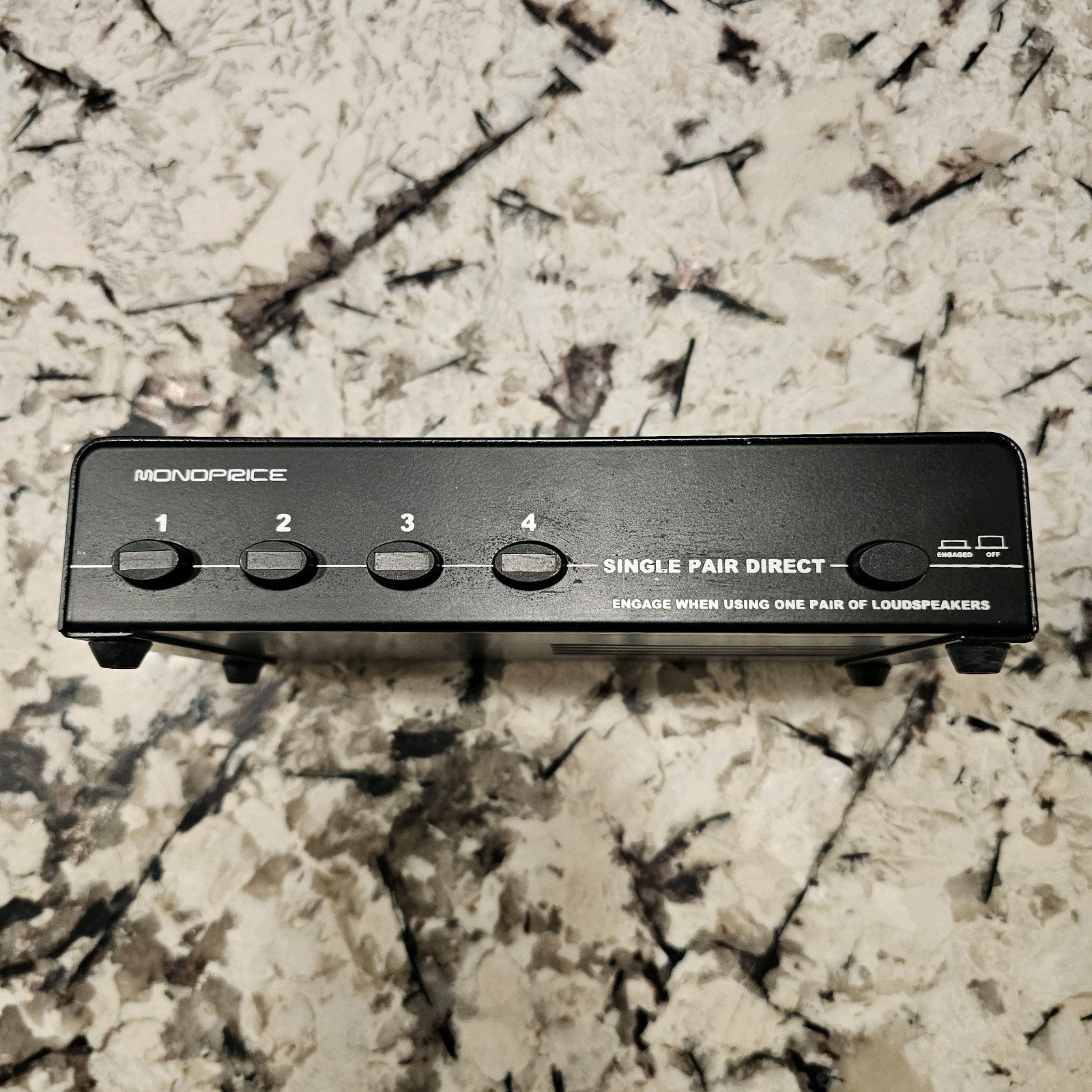 Monoprice 4-Pair Speaker Selector Switch Box with Single Pair Direct Bypass