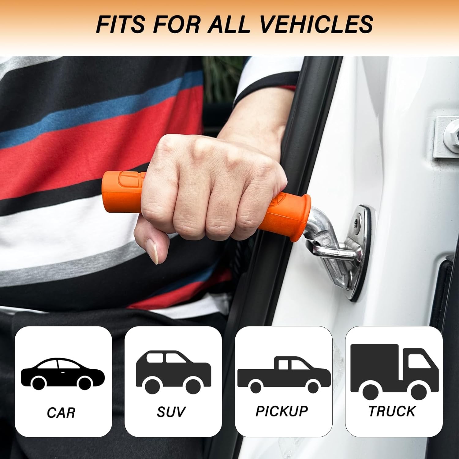 2 Pack Car Handle Assist for Elderly Door Easy Sit to Orange