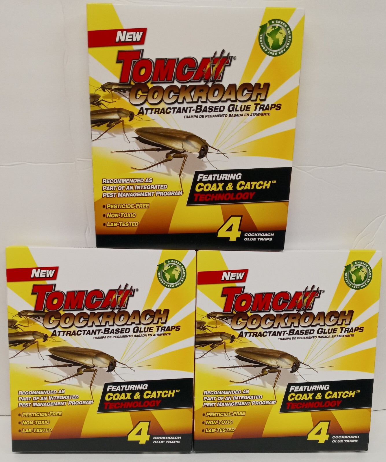 Tomcat Cockroach Attractant Based Glue Traps 3 boxes 4 Traps Per Box.........3F