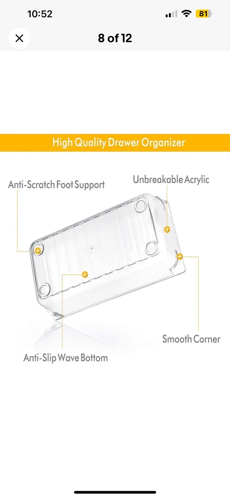 7 Pc Plastic Drawer Organizer- Versatile Dividers for Effortless Organization