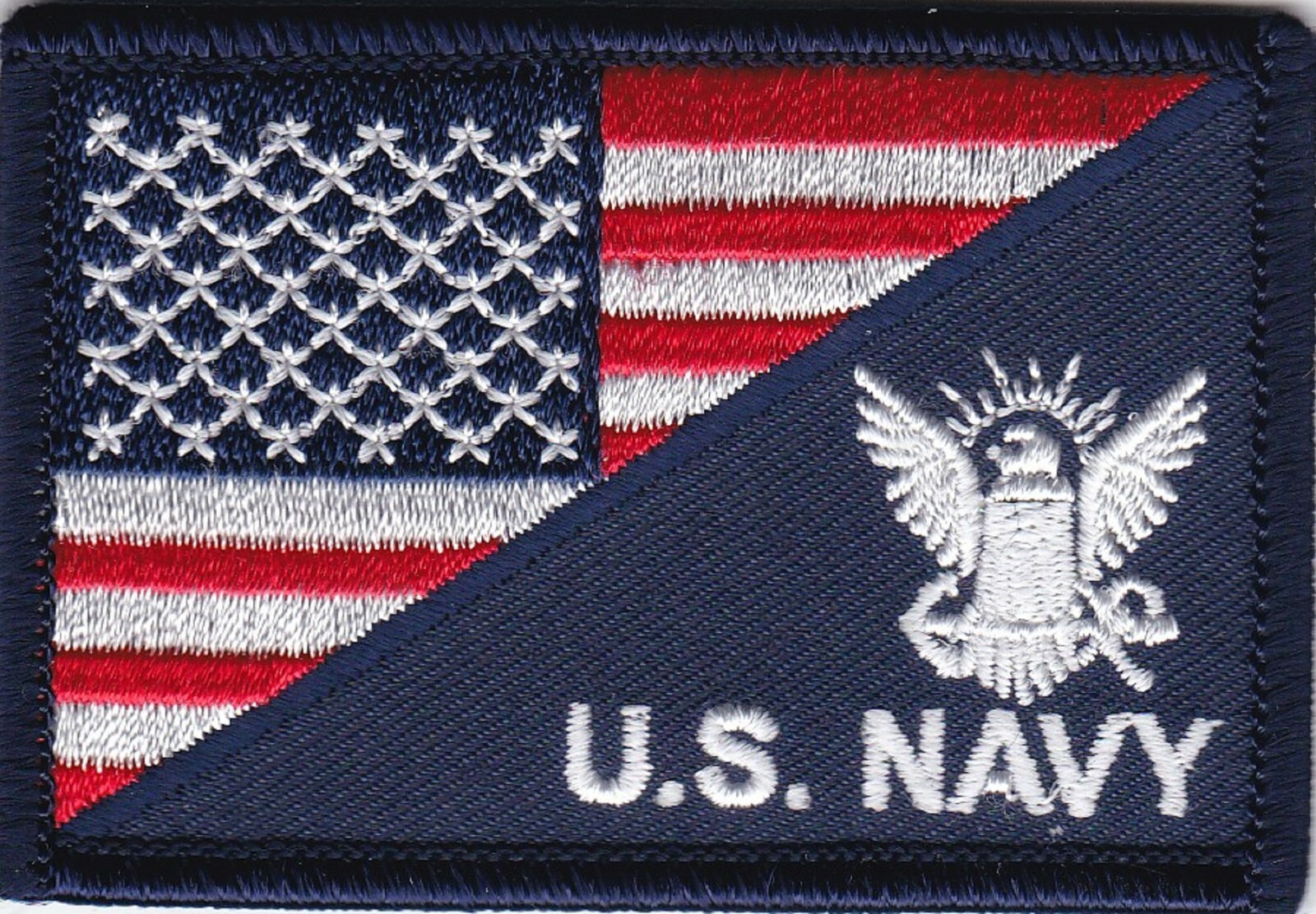 5 Pcs U S NAVY LOGO/USA flag Embroidered Patches 3"x2"