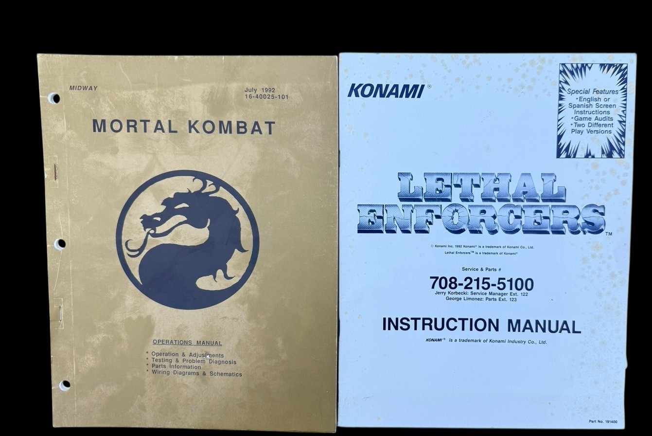 2 Video Game Operations/instruction manuals: Mortal Kombat, & Lethal Enforcers