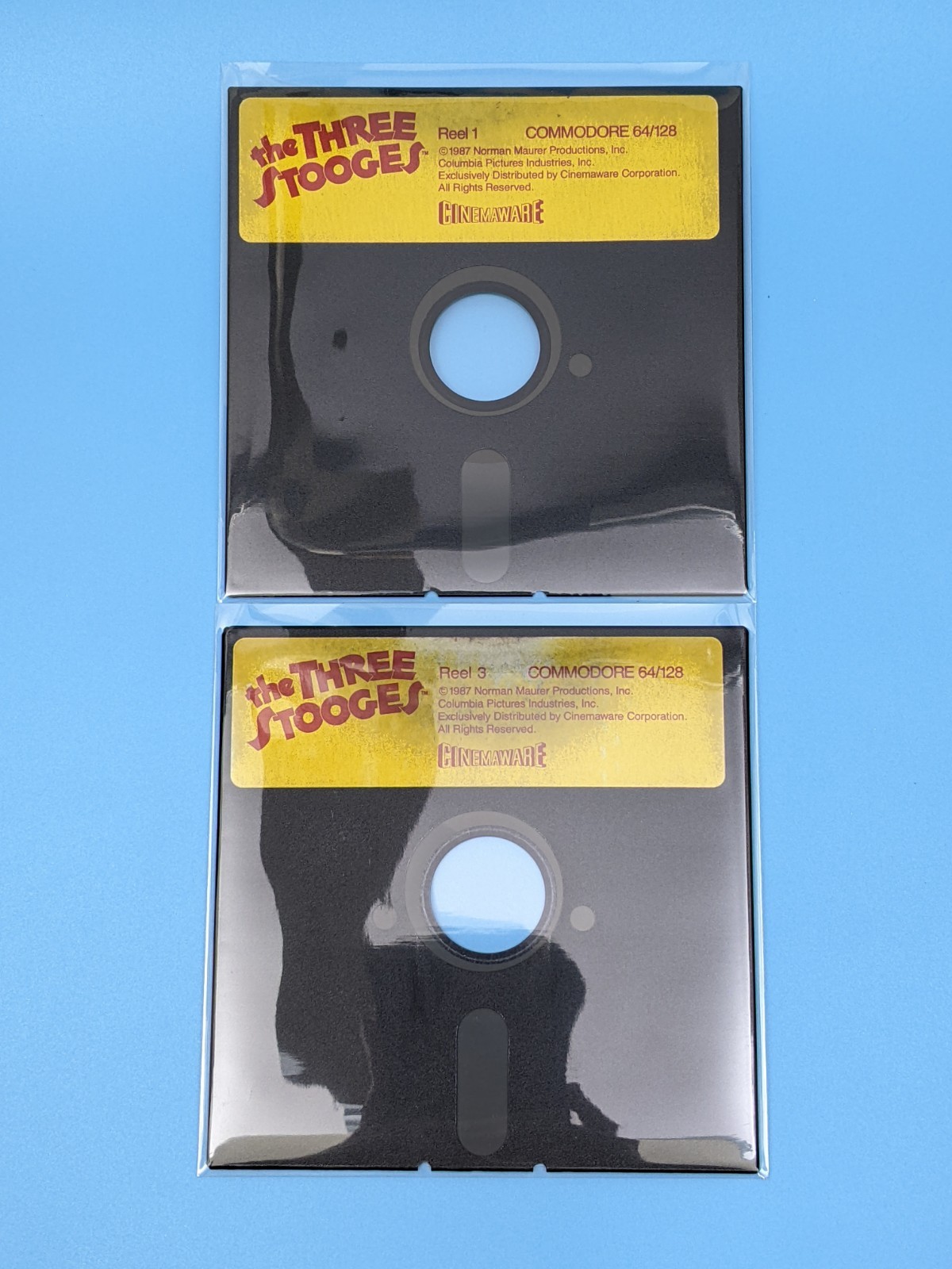 The Three Stooges Cinemaware 5.25 Floppy Commodore 64/128: Vintage Software 1987