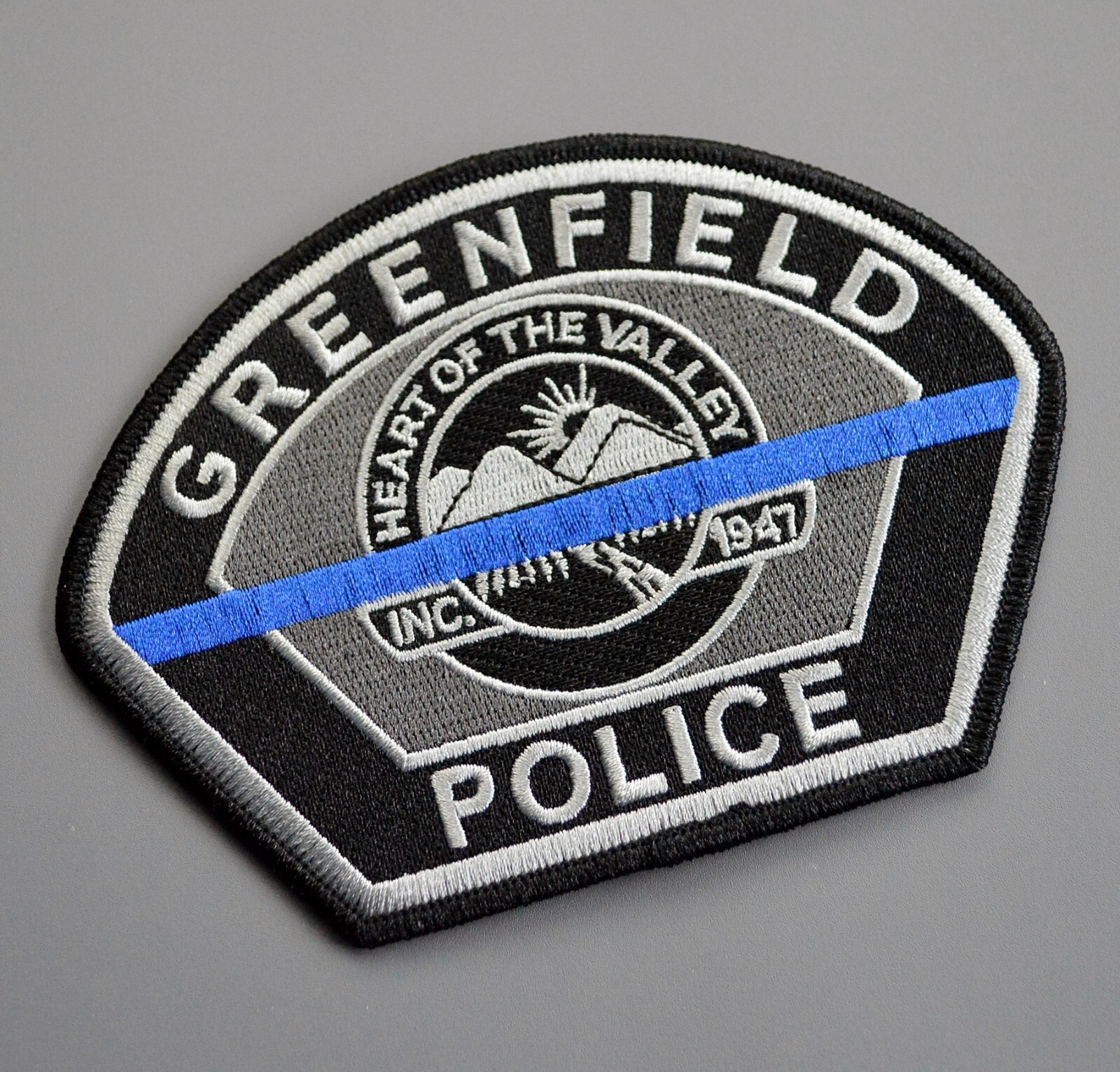 Greenfield California Police Blue Line Patch  +++ Mint Monterey County CA