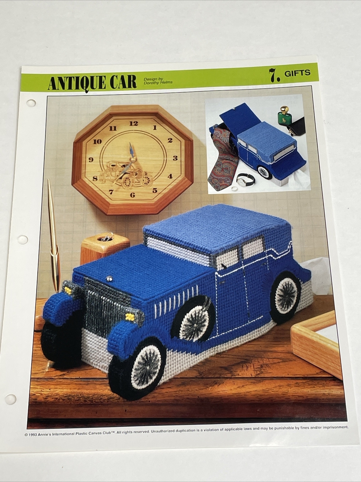 Antique Car Storage Box Annie's Attic Plastic Canvas Pattern