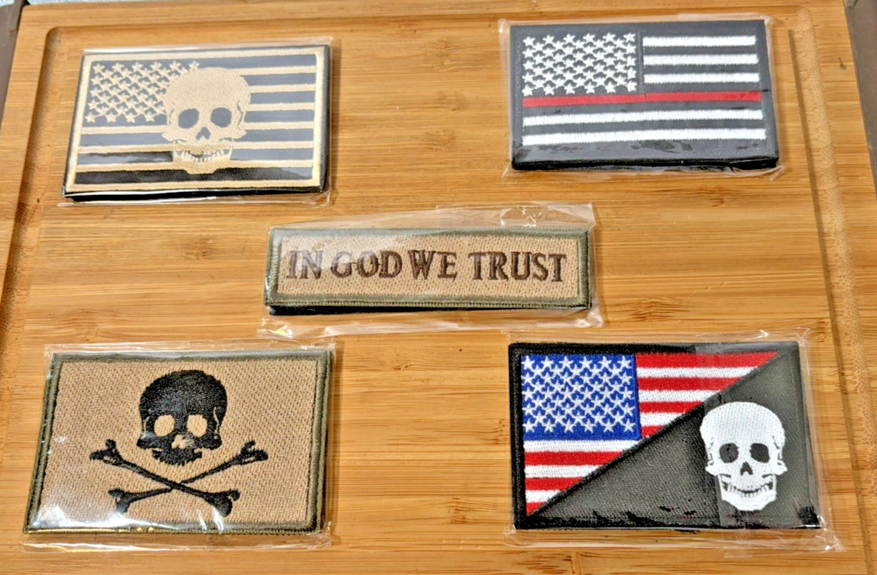Set of 5 Tactical Vest, Military Uniforms Hook and Loop Patches, New