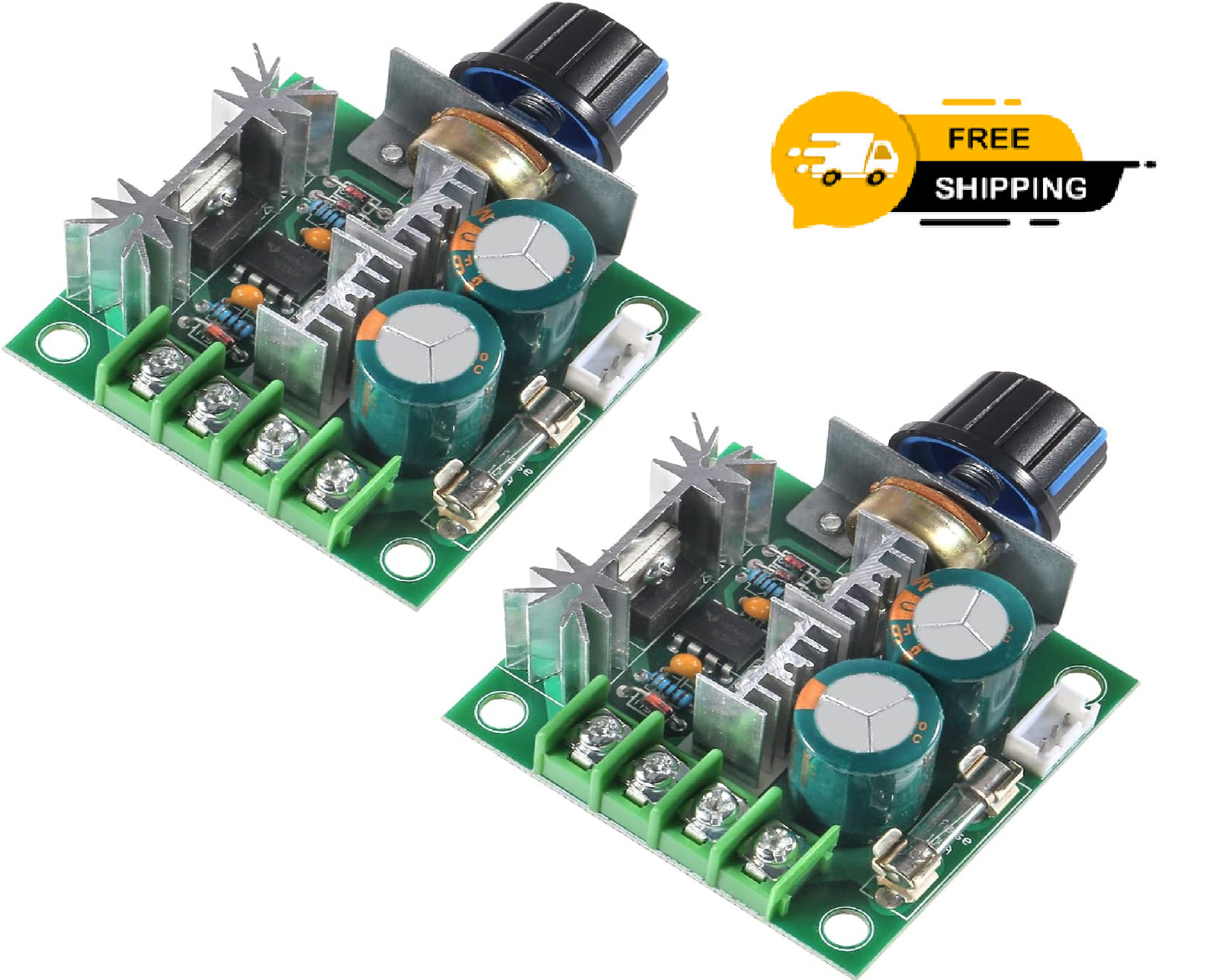 2Pcs 12V-40V 10A PWM DC Motor Speed Control Switch Controller Voltage Regulator