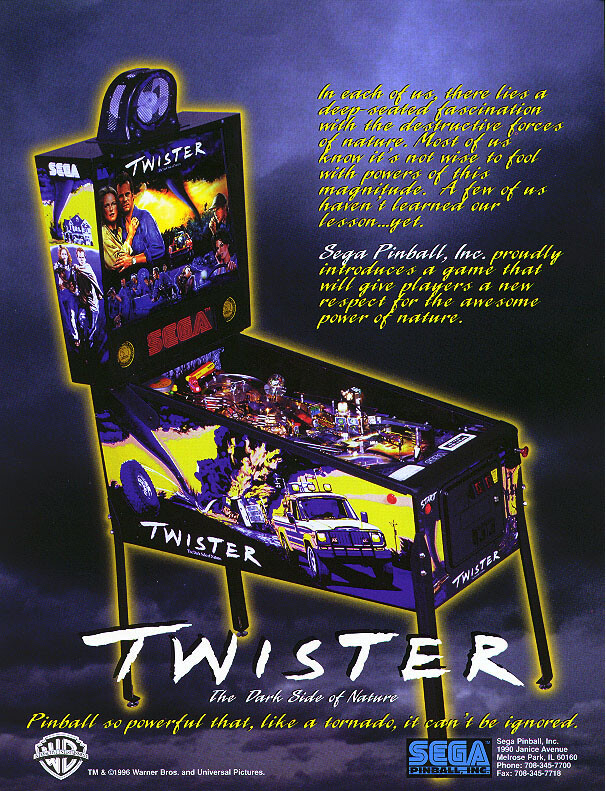Twister Pinball (SEGA) - CPU v4.05 / DISPLAY v4.0 ROM Upgrade set