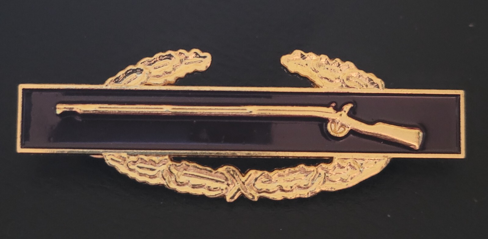 US Army Miliary First Award CIB Combat Infantry Badge Brown Gold 3" Pin