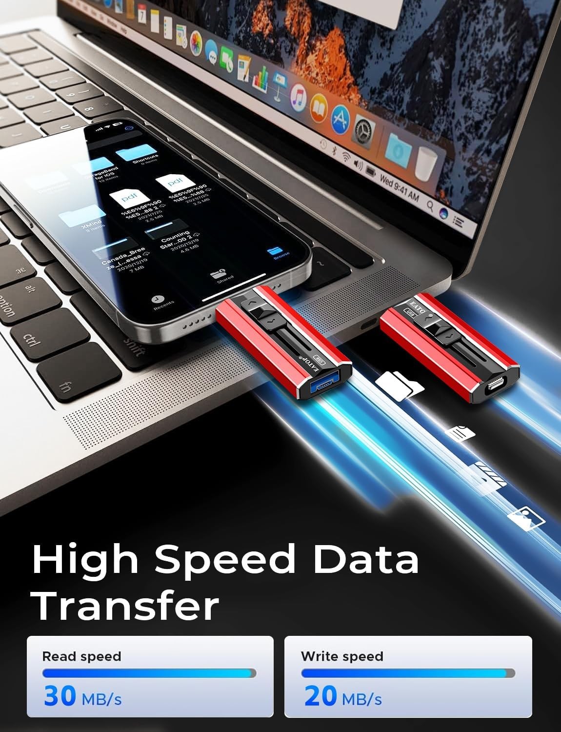 512GB Flash Drive for iPhone iPad Photo Backup External Memory Red