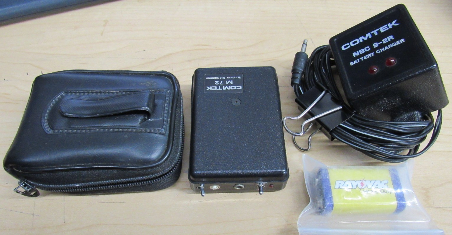 ComTek M72 Wireless Microphone Transmitter w/ Case and NBC 9-2R Battery Charger