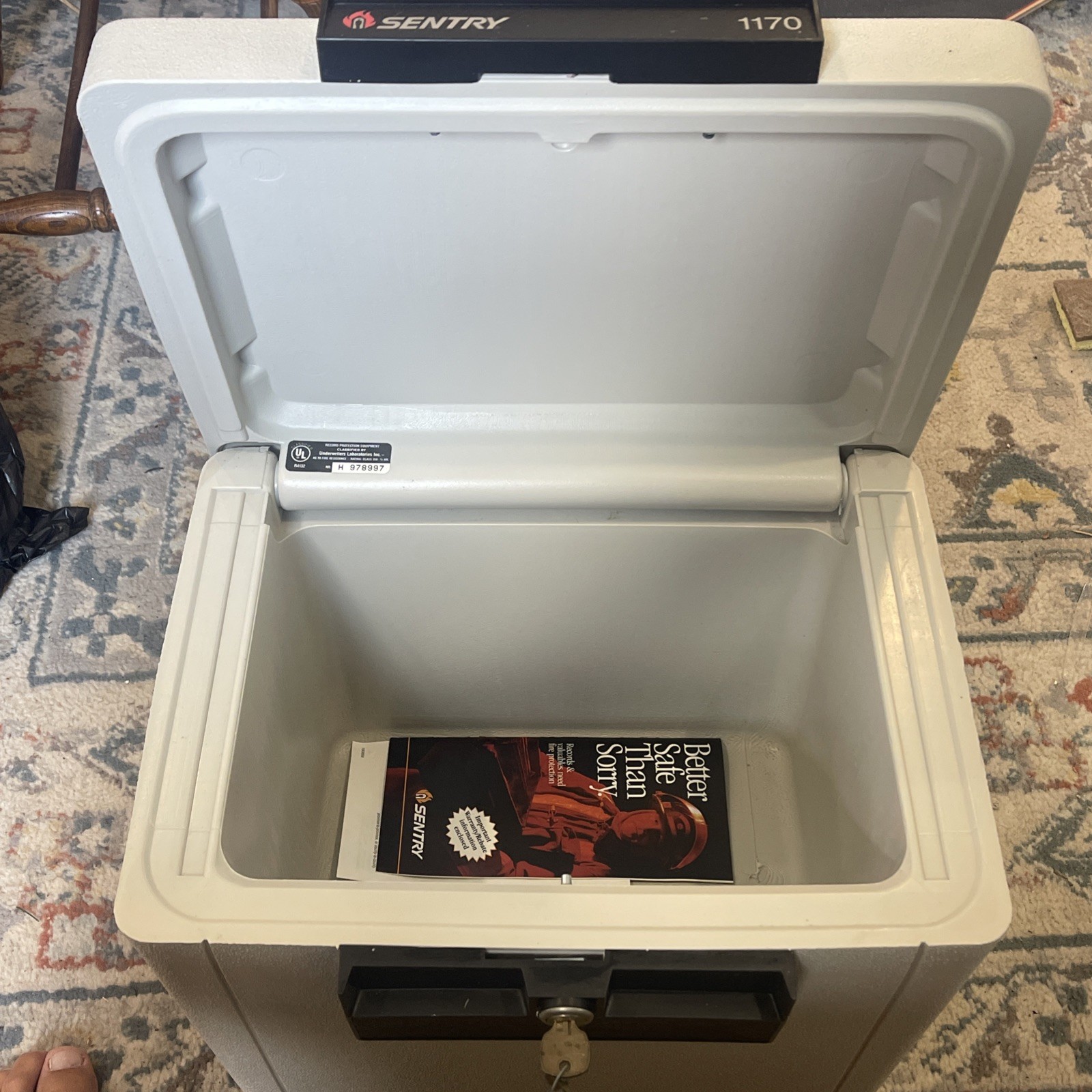 Sentry Safe Fire Proof Grey Color #1170 Lockbox Security Box w/Keys