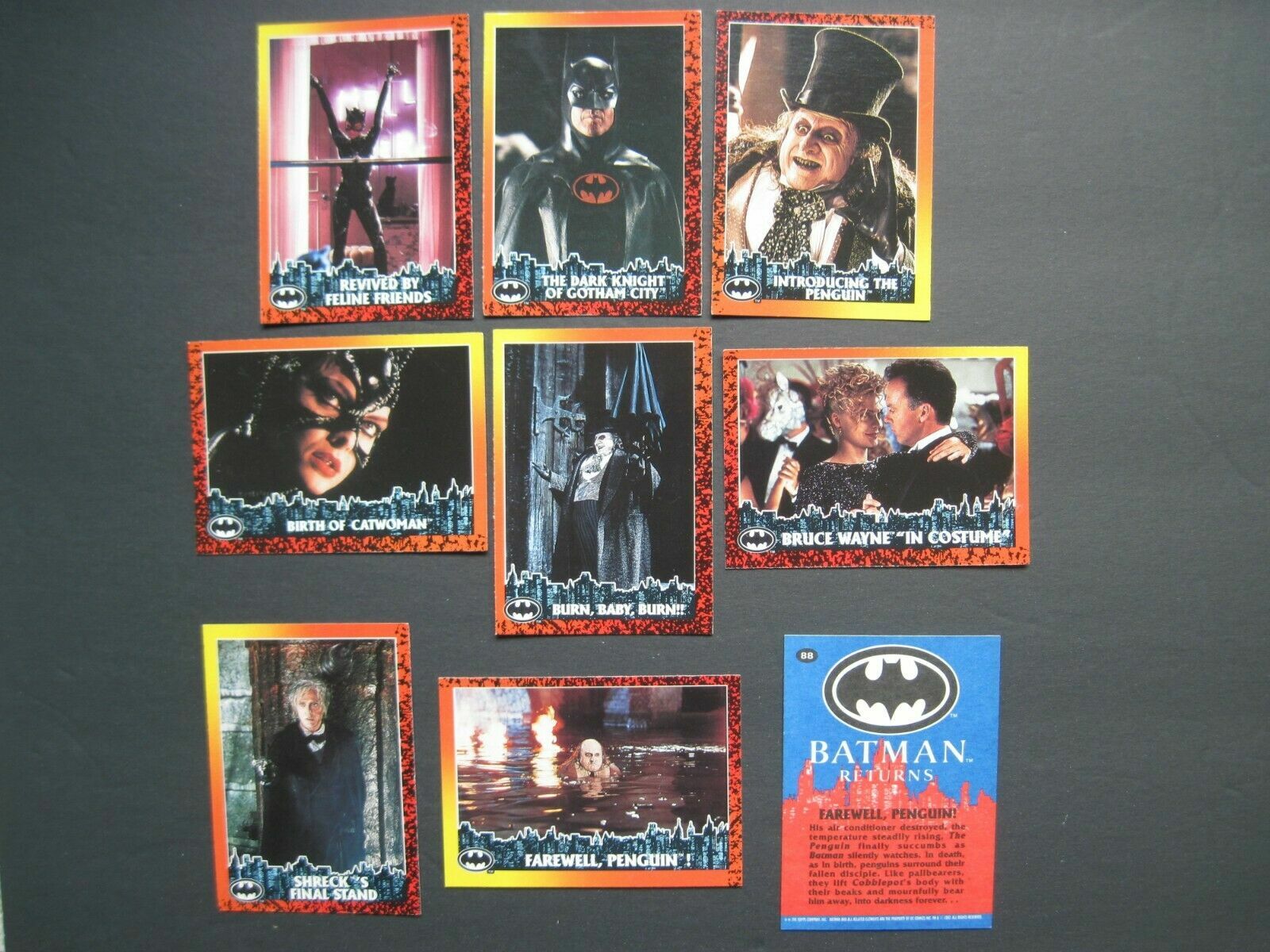 BATMAN RETURNS Topps Cards Your Pick Complete your Set Quantity Savings 1992