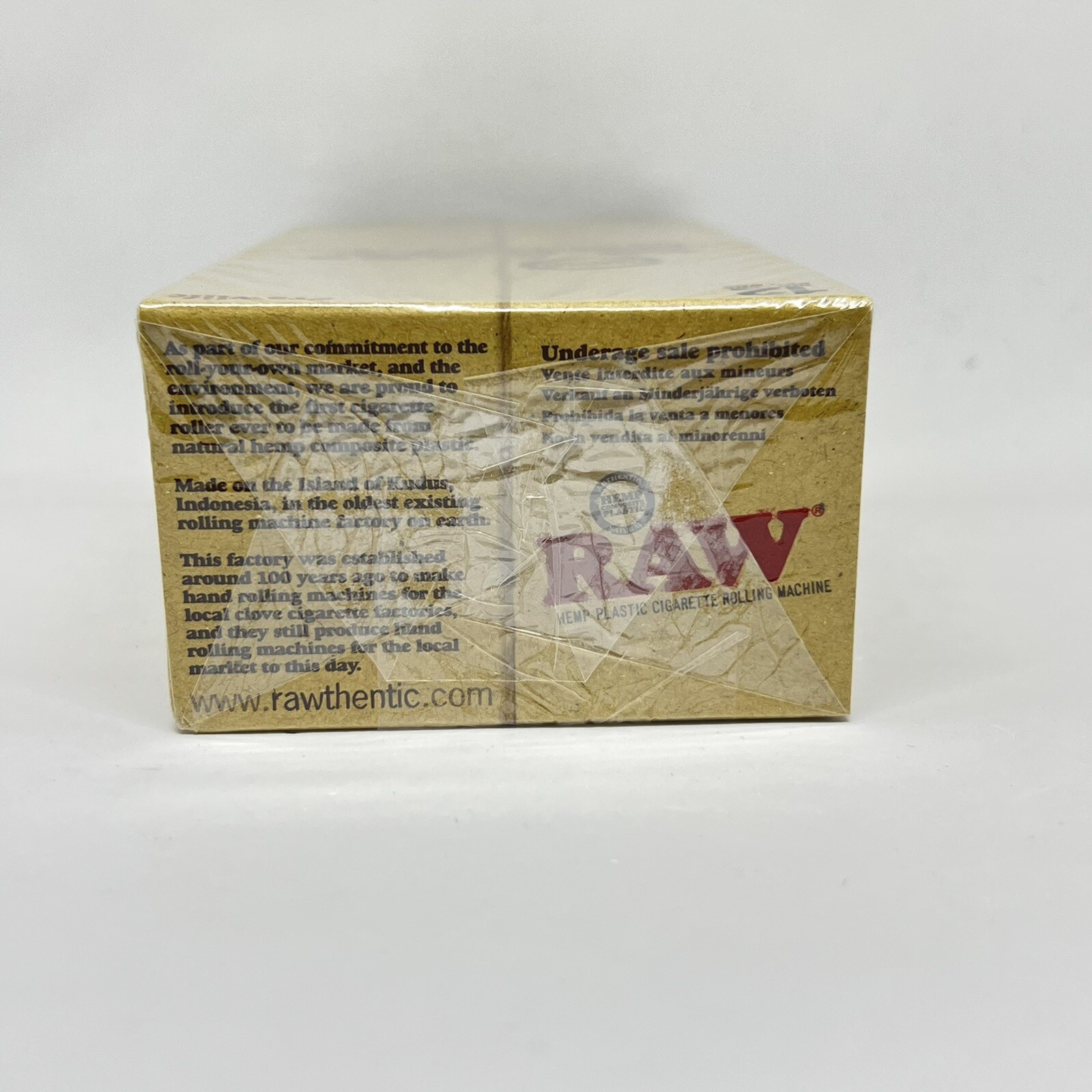 Raw 70mm Rolling Machine Roller Hemp composite Plastic Display/Retailer Box 12ct