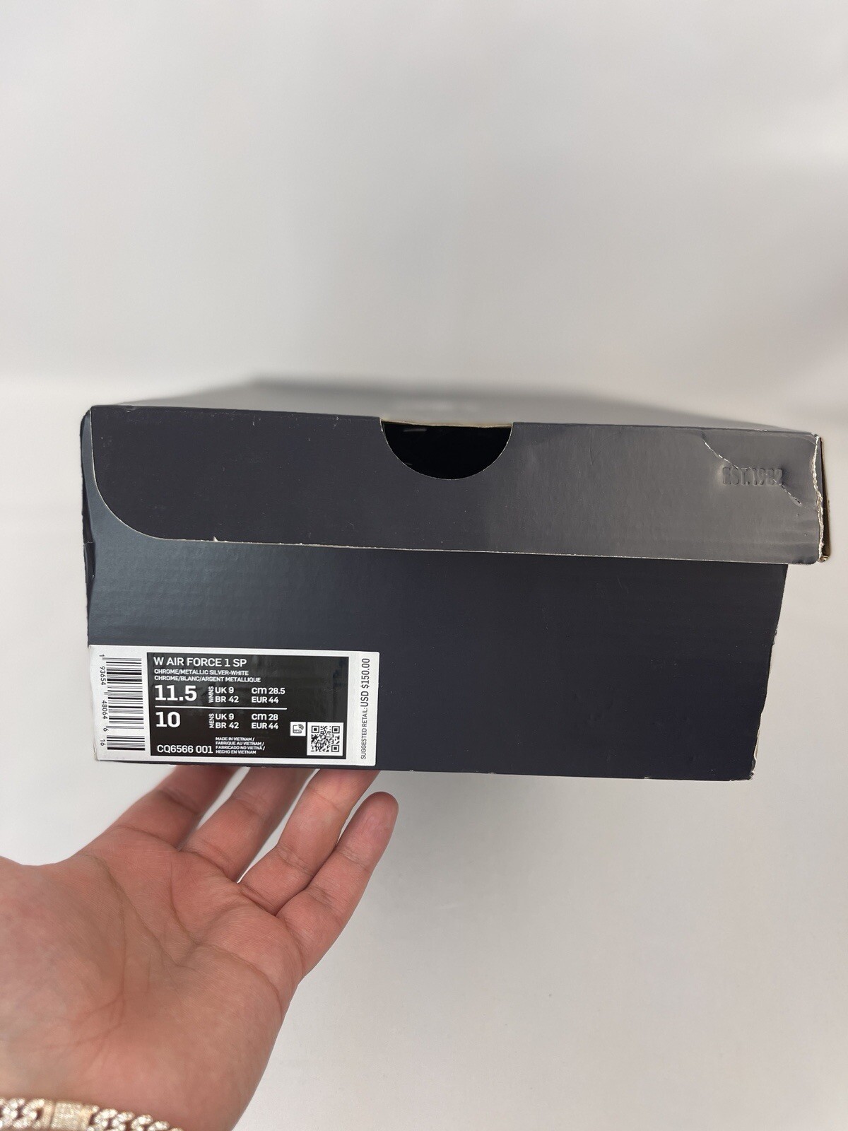 Size 11.5 - Nike Air Force 1 SP Liquid Metal - Chrome 2019