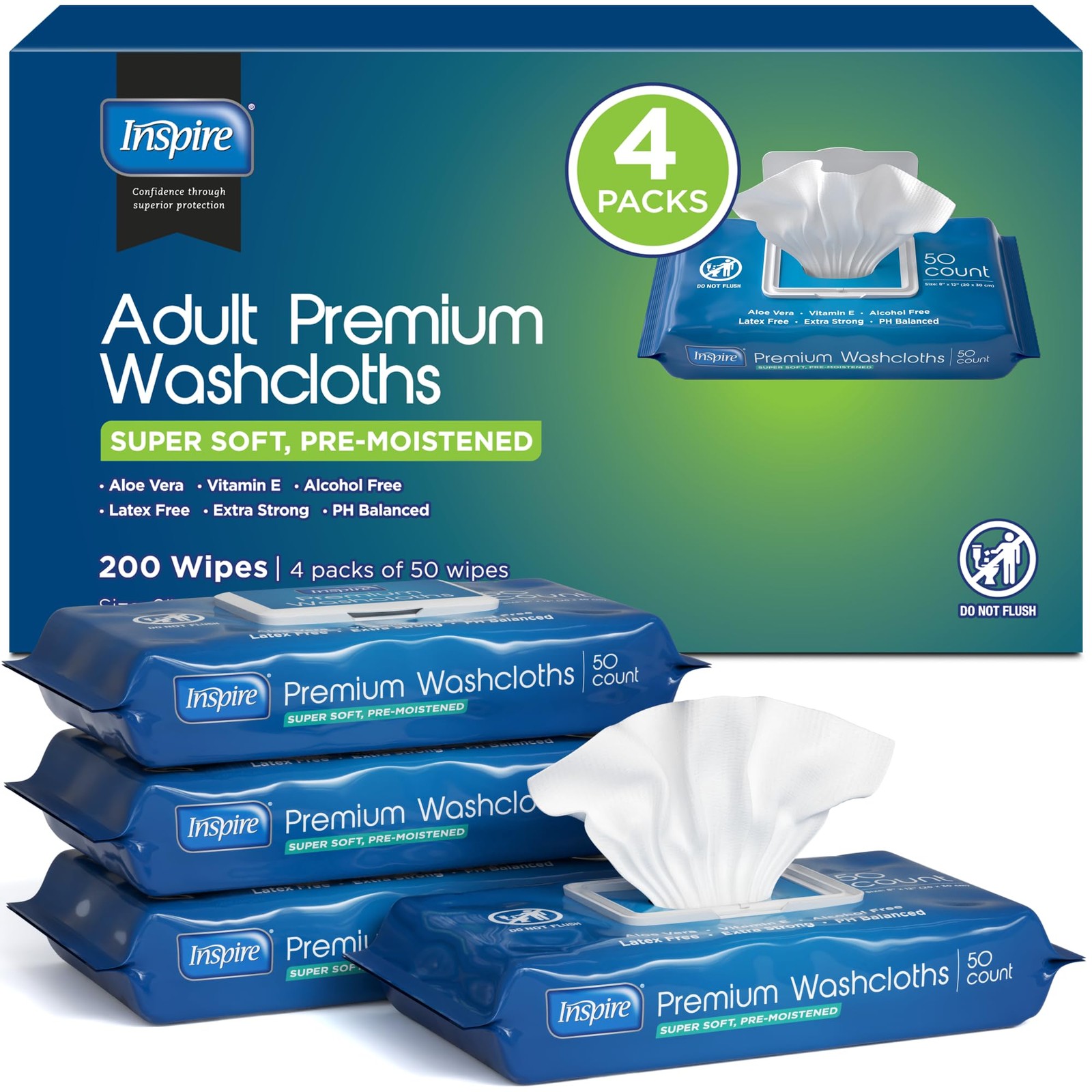 Adult Wet Wipes, Wash Cloths | Adult Wipes for Incontinence & Cleansing for E...