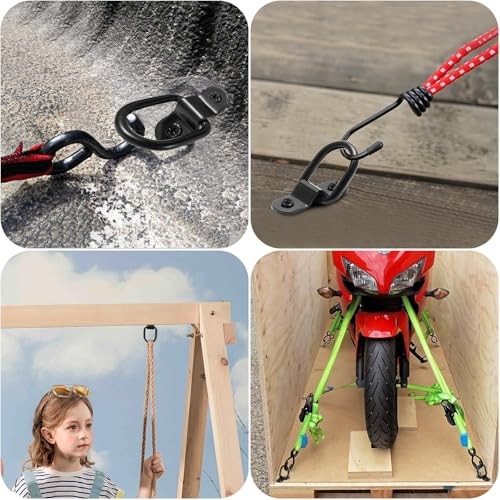 6 PCS D Ring Tie Down Anchor, D Rings Heavy with Duty, 3-rd Generation Trailer