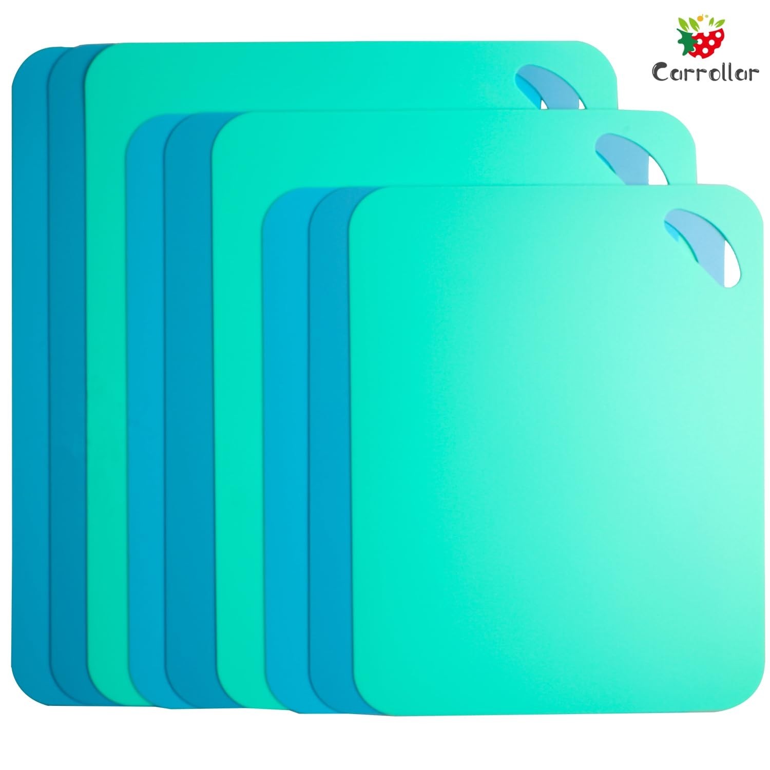 Plastic Flexible Cutting Mats for Kitchen, 3pcs Color Coded Chopping Board Se...