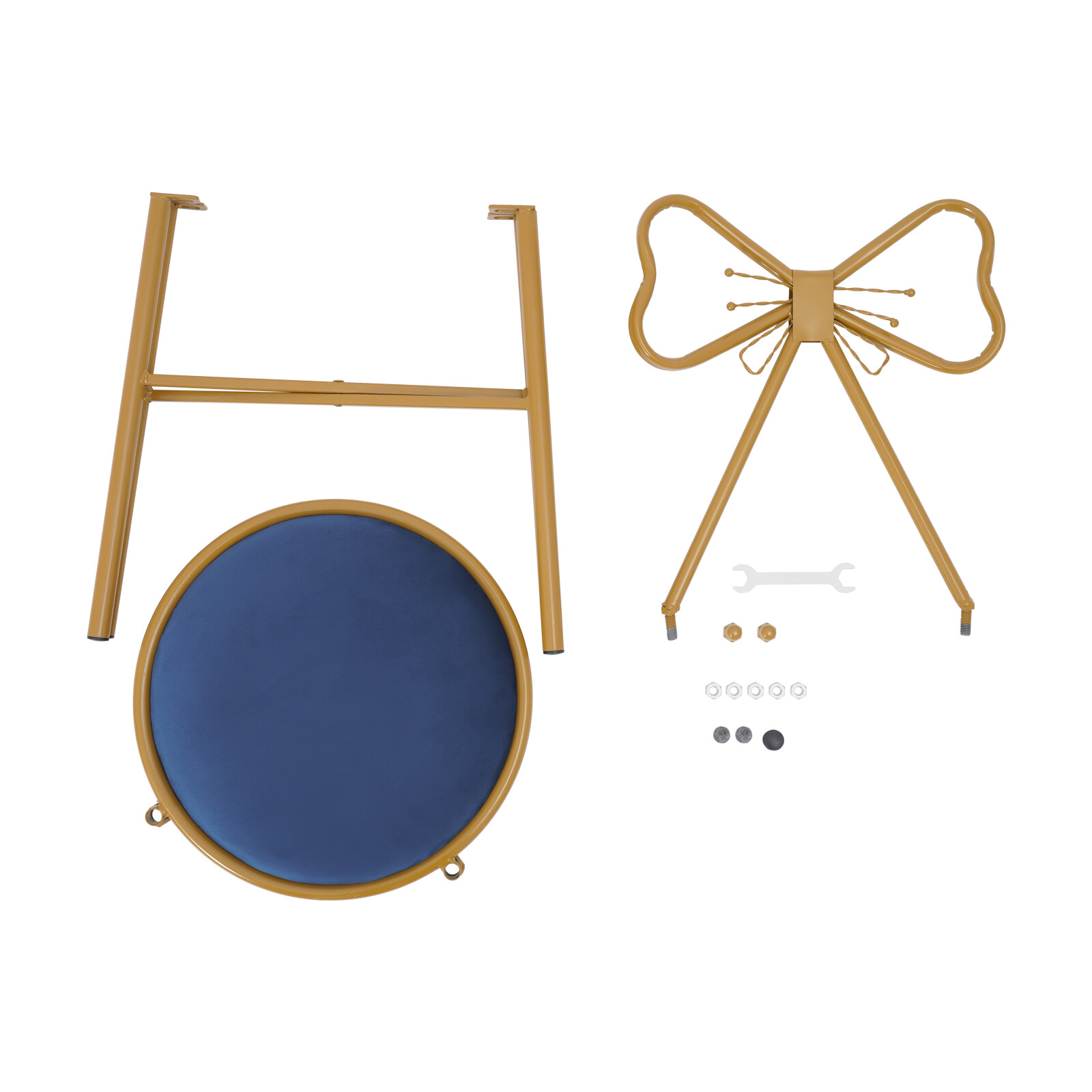 Modern Bedrooms Velvet Butterfly-Shaped Backrest Chair Makeup Stool Floor Chair