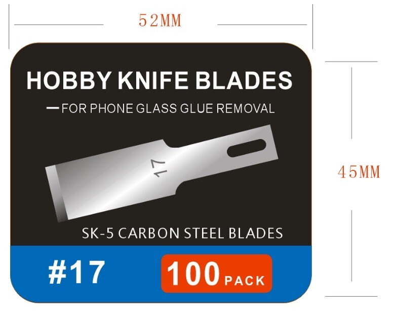 100 No #17 Blades For iPhone Repair Back Glass Screen Glue Removal Tool XS 12 13