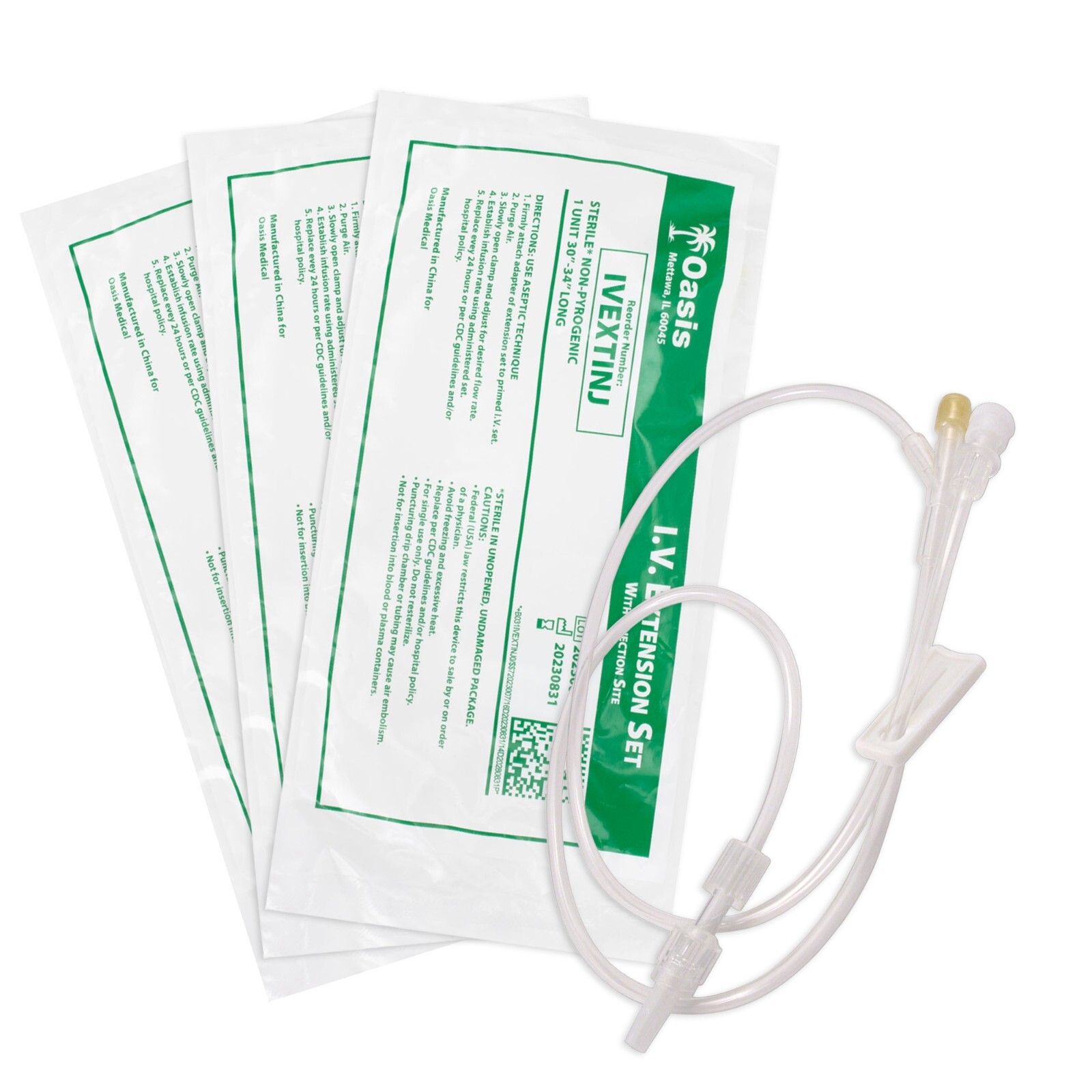 IV Extension Set with Injection Site, 30-34in, 24/Box