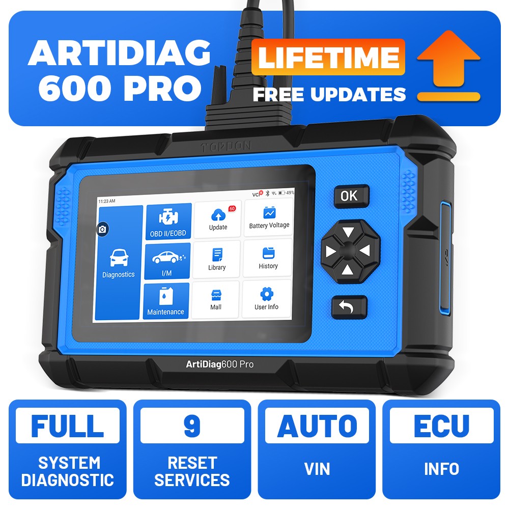 2026 TOPDON AD600S PRO+ All System Scanner Free Update ABS SRS SAS Diagnostic