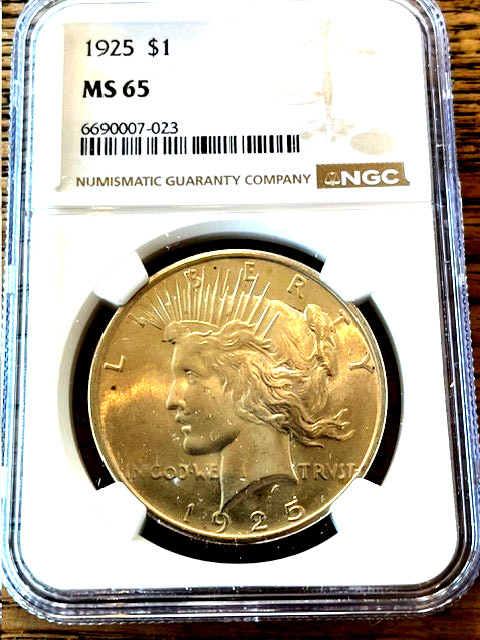 1925P Peace Dollar NGC MS 65
