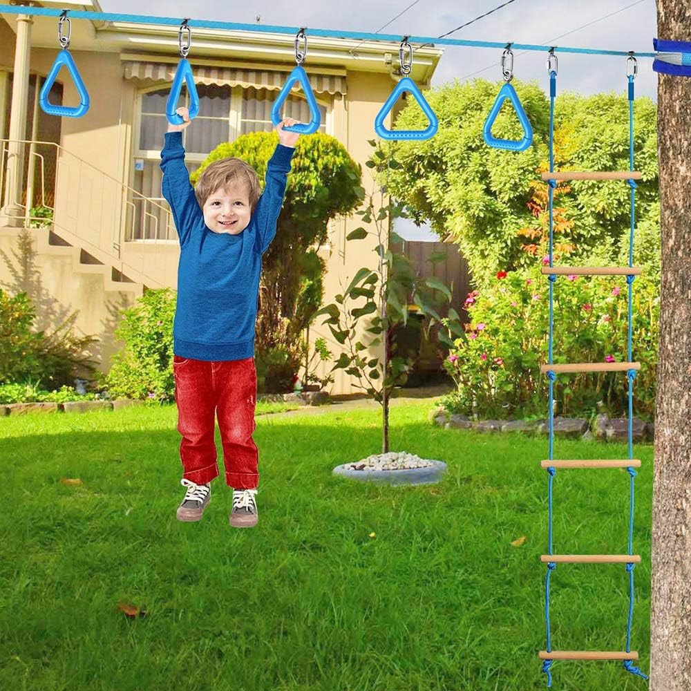 2Pcs Trapeze Swing Bar Rings with Carabiners, Swingset Accessories Outdoor for N