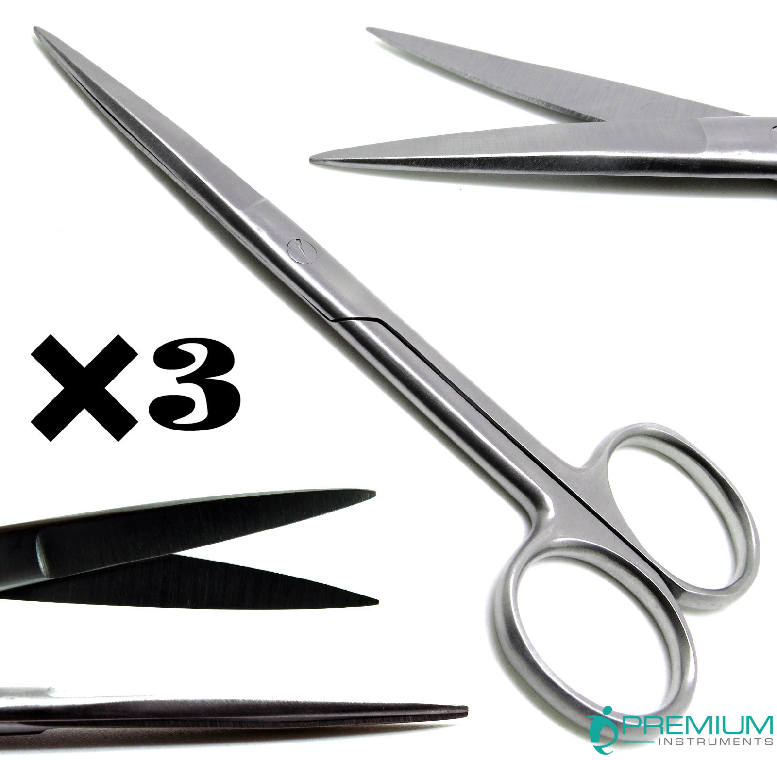 3× Surgical Operating Dissecting Scissors 4.5" Straight Sharp/Sharp Instruments