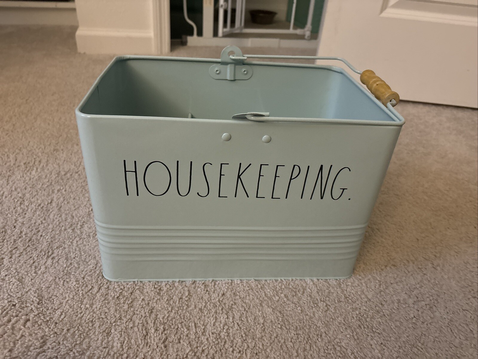 Teal Blue Housekeeping basket 12 By 8 By 7