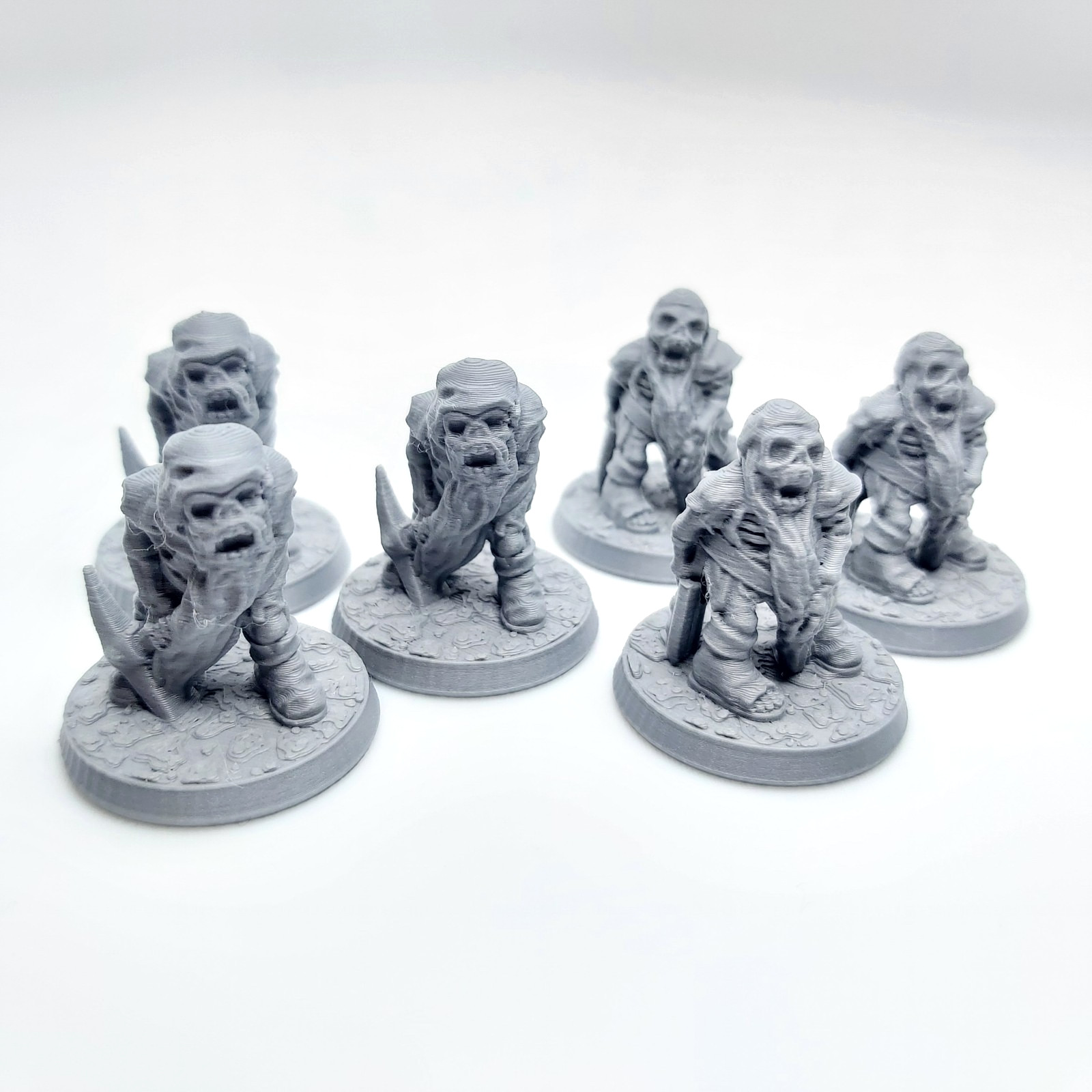 Skeleton Dwarves - 3D Printed, Miniature, 28mm scale, Tabletop, TTRPG, DND