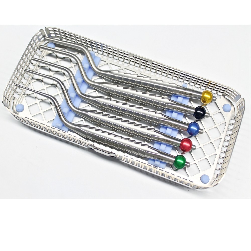 Karl Schumacher Style Dental Convex Osteotome Set of 5 Bayonet Osteotomes