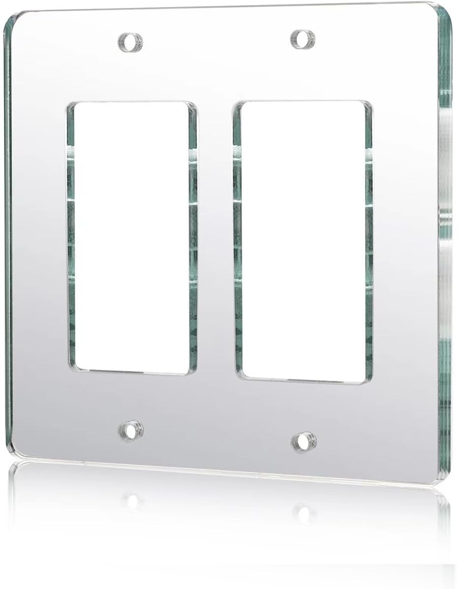 Mirror Light Switch Plates Double Rocker Standard Size, 1PC-Double