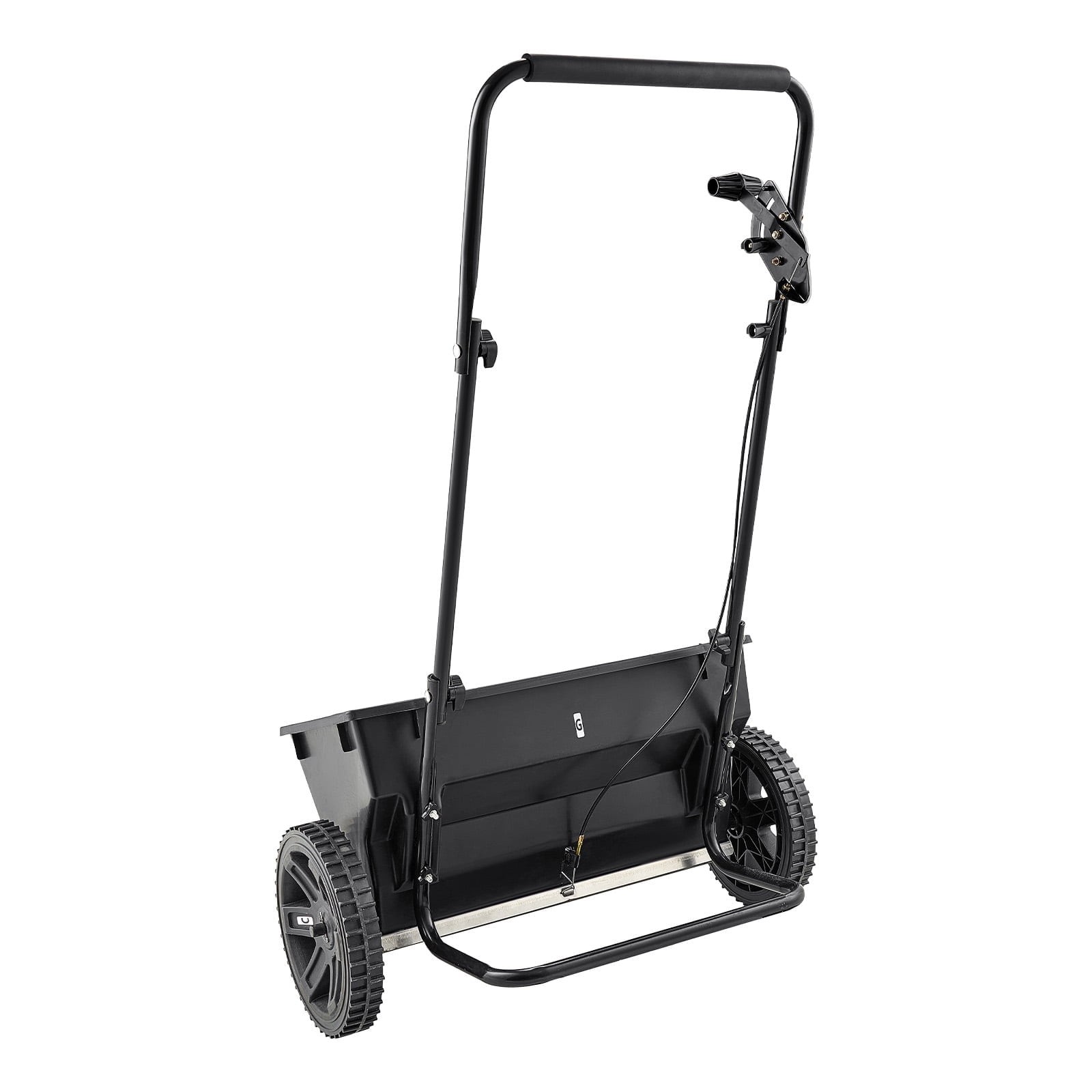 KFFKFF 50 lbs Drop Spreader Walk-Behind Push Seed Fertilizer Salt Spreader 18"