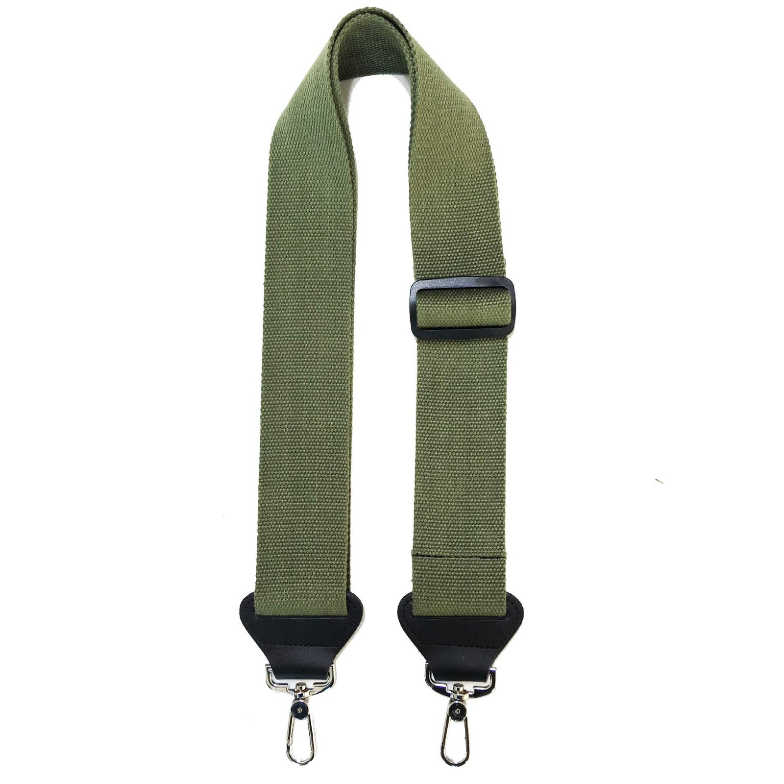 Banjo strap with Leather Ends and Metal Clips,2" Wide,Adjustable Green