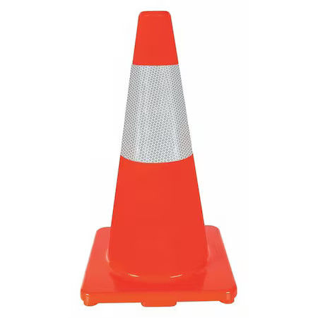Zoro Select 6Fha0 Traffic Cone, Standard Shape, Pvc, 18 In H, Orange, One, 6Fha0