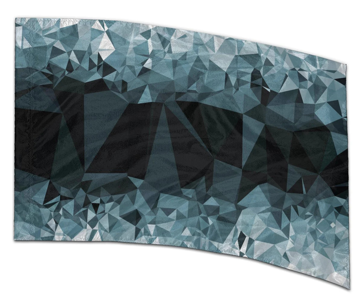 COLOR GUARD FLAGS CRYSTAL ABYSS SILKS - NEW - 36" x 54" Standard Curved