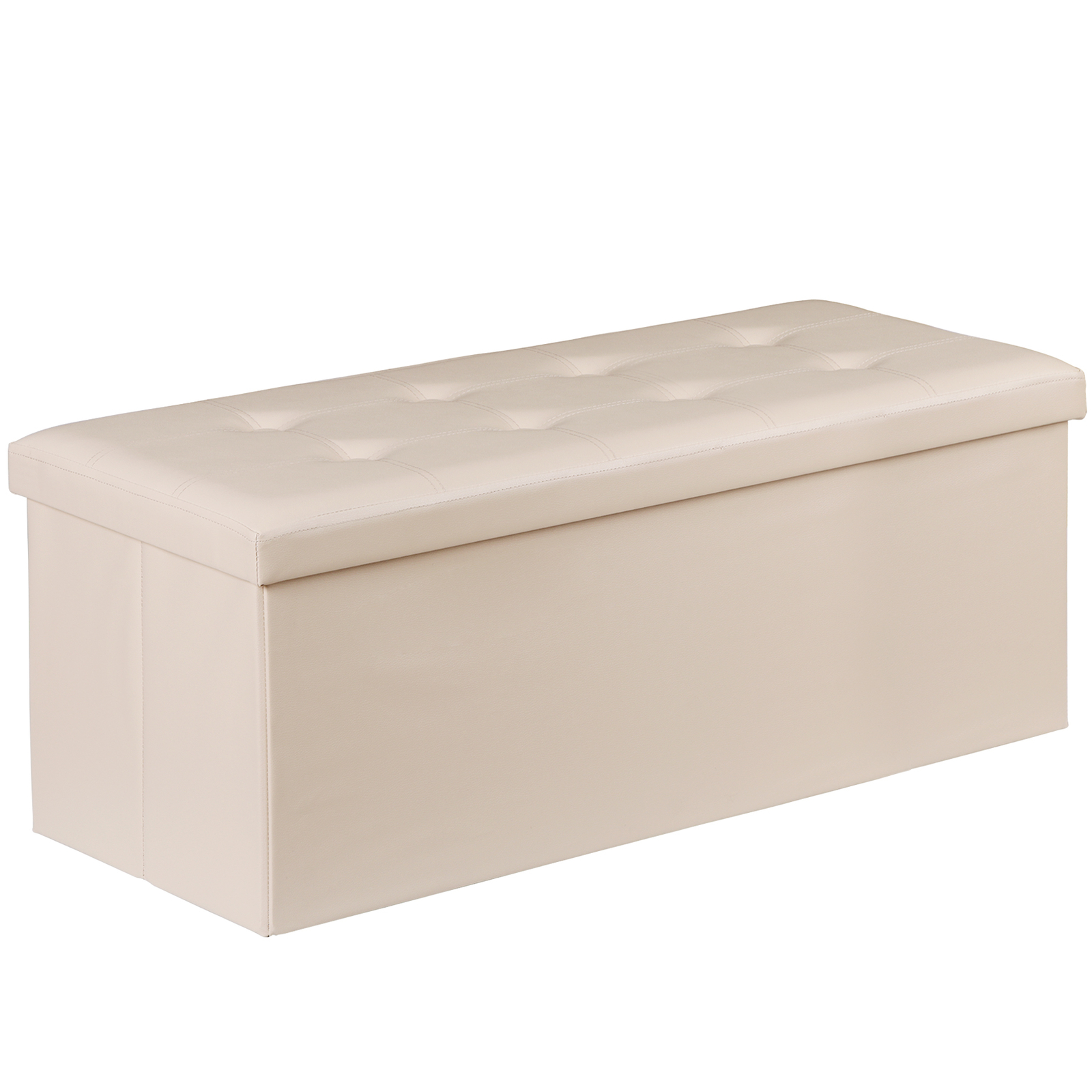 43" Folding Storage Ottoman Bench Fireproof Storage Chest Foot Rest Stool 660lbs