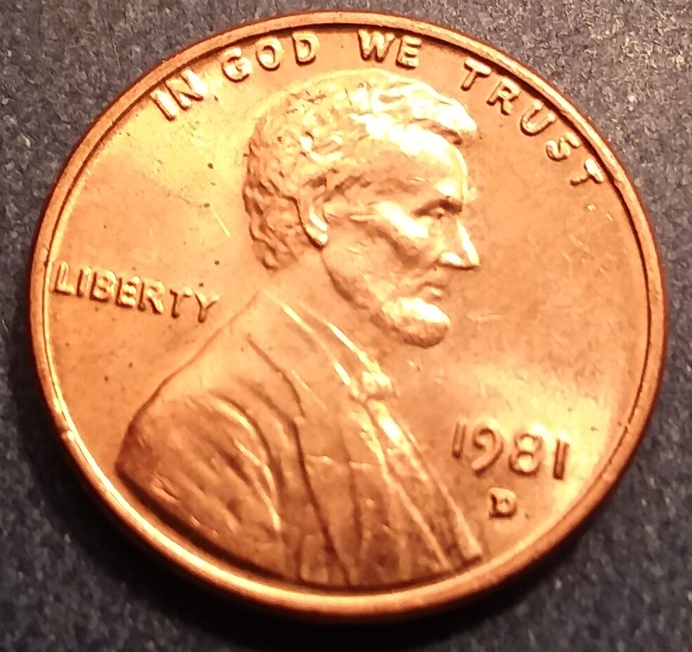 1981-D Choice Brilliant Uncirculated Lincoln Cent.  Ships Free.