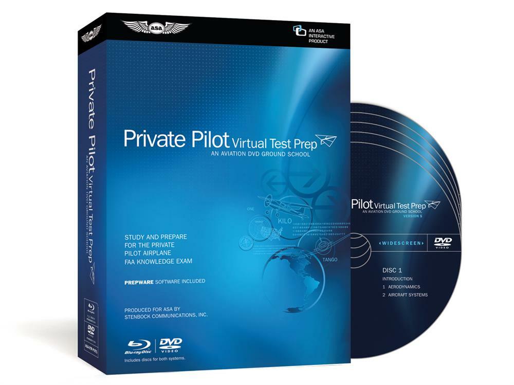 NEWEST EDITION VIRTUAL TEST PREP PRIVATE PILOT ASA 4 DVD's p/n ASA-VTP-PVT-5