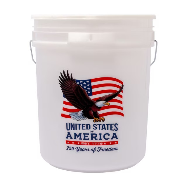 Americana 5 Gallon Bucket with Lid, 2 Pack