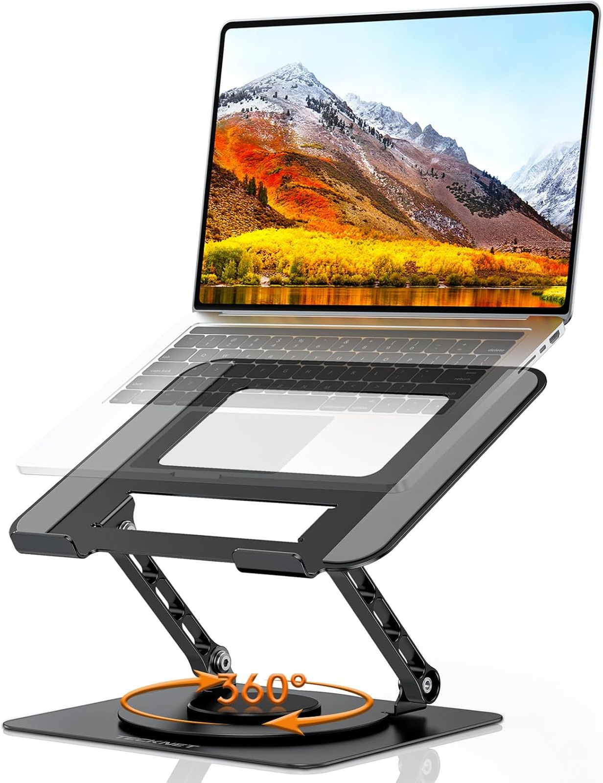 Laptop Stand for Desk, 360 Degree Rotating Ergonomic Height Adjustable Computer