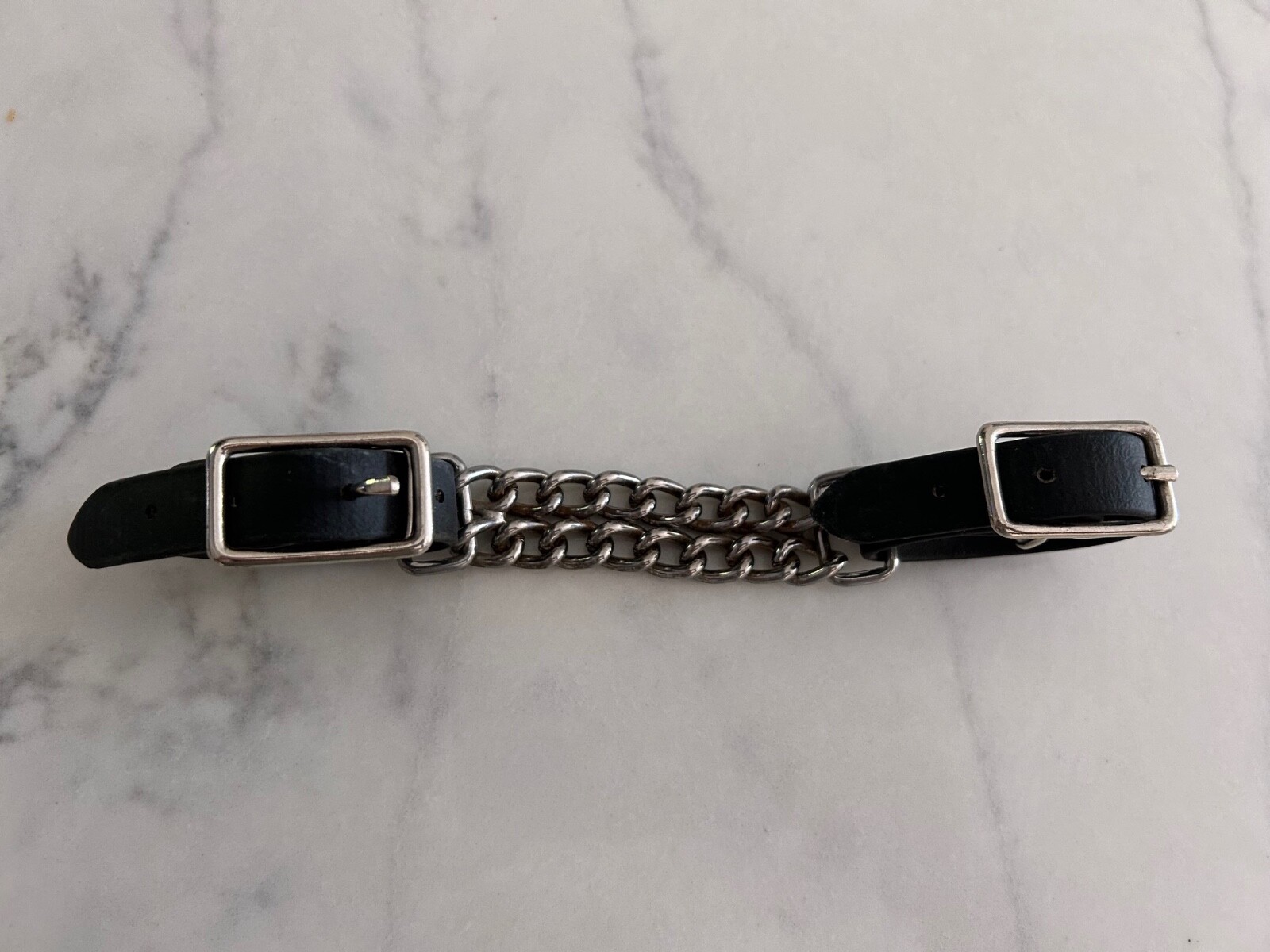 4″ CHROME PLATED BIOTHANE DOUBLE FLAT CURB CHAIN BLACK