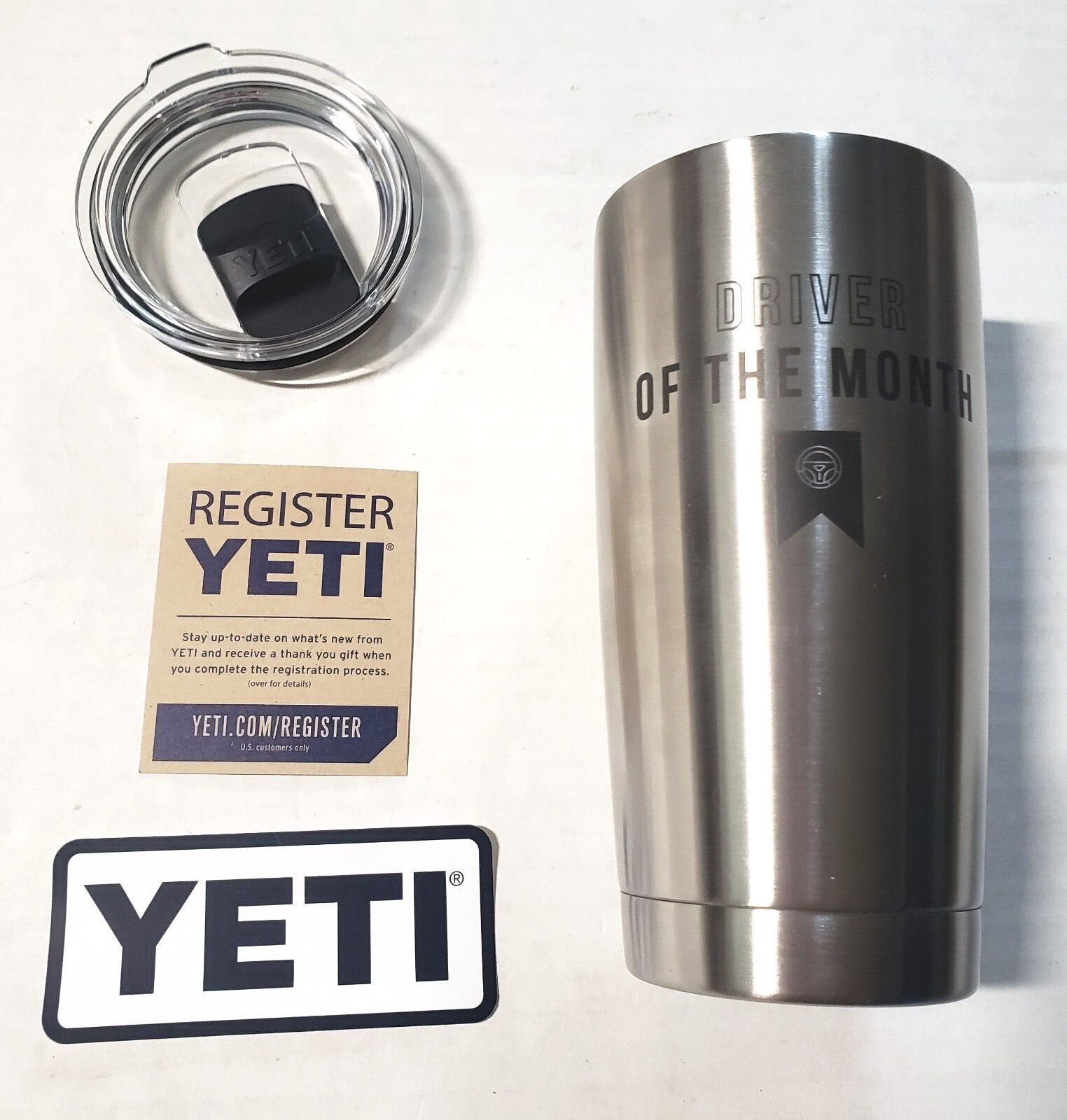 Amazon Associate Logistics AMZL 20oz Yeti Tumbler Driver of the Month NWOT