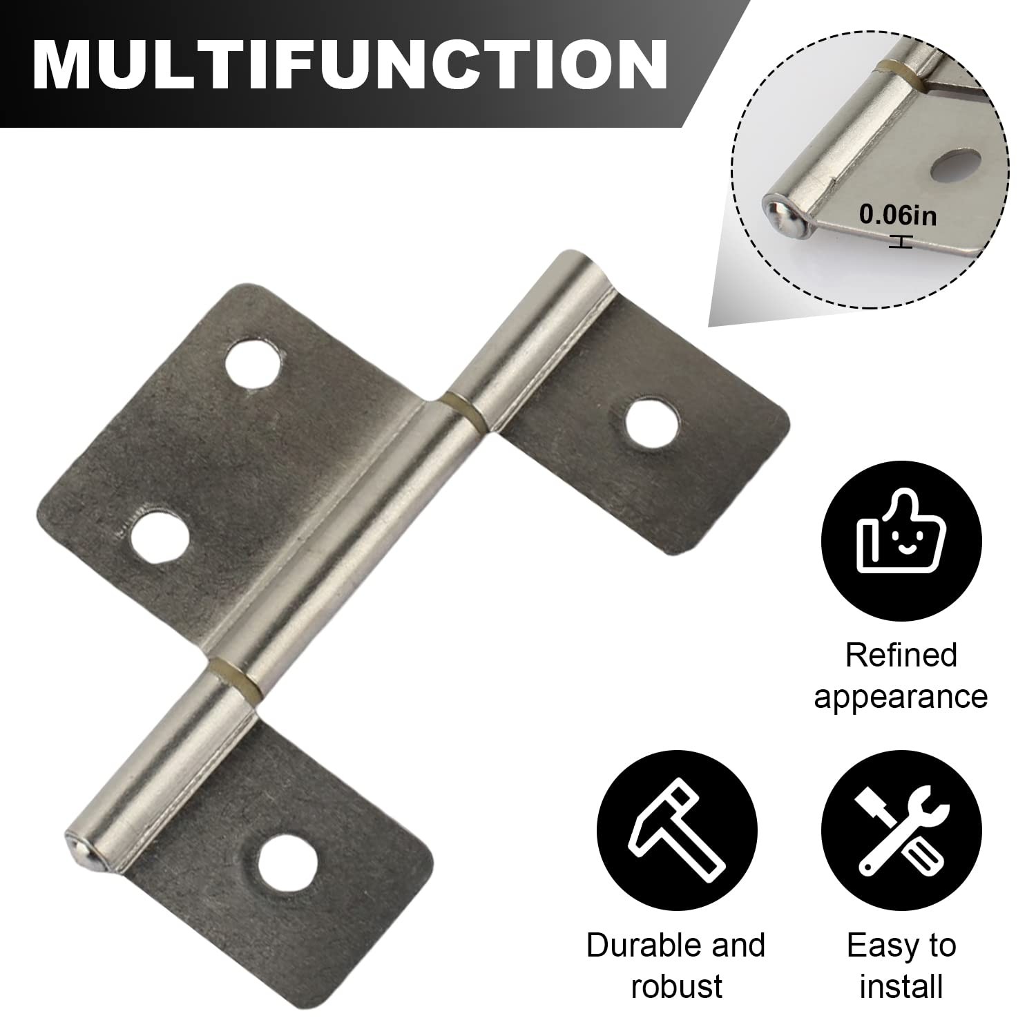 Three Leaf Non-Mortised Hinge for Mobile Home & RV Interior Bifold Door Hinge...