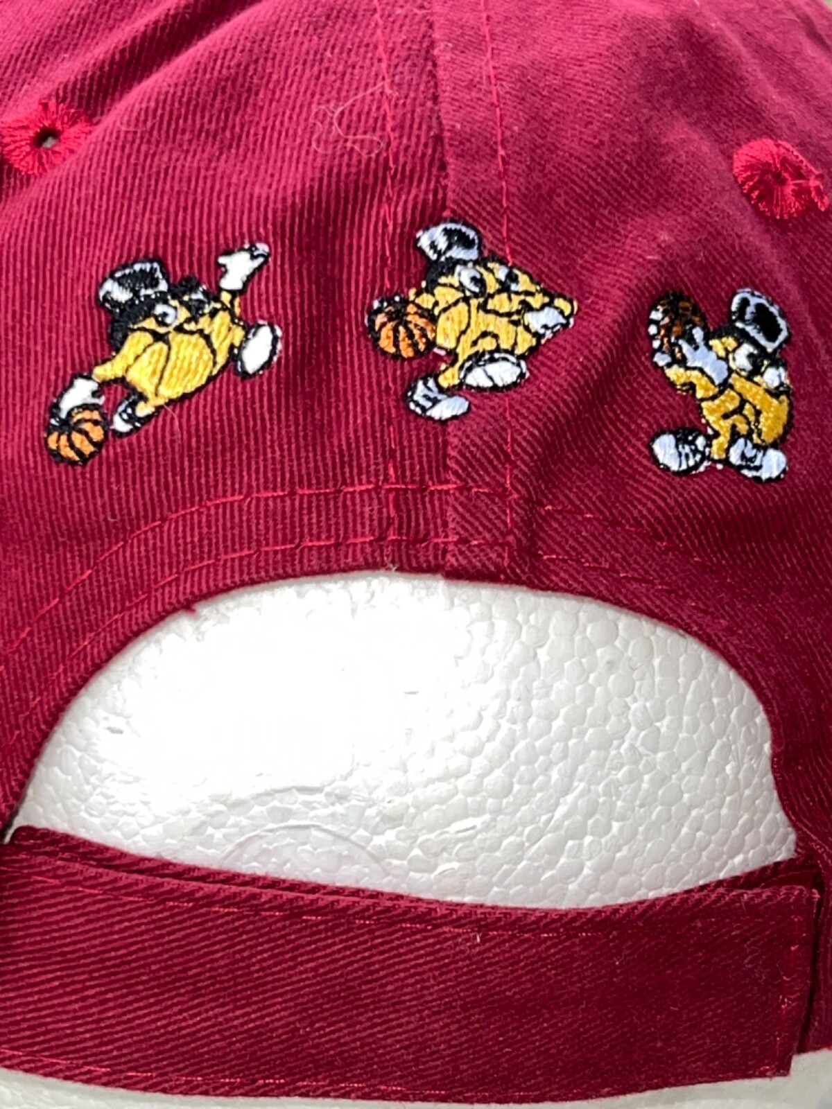 Gus Macker Basketball Maroon Yellow/Orange Black Hat Cap Hook Loop embroidered