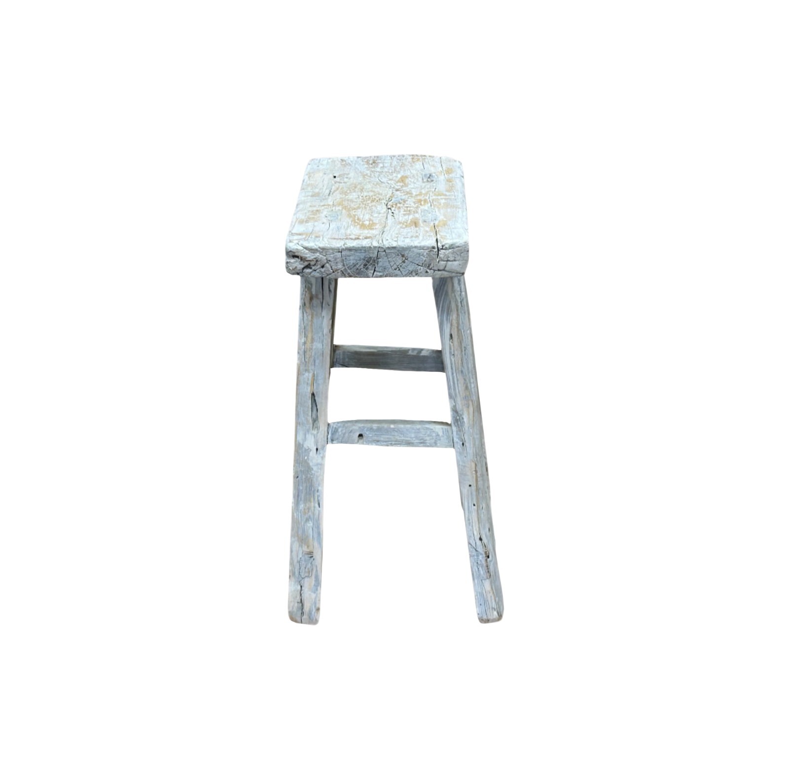 Rustic Raw Rough Wood Grain Rectangle Slim Stool Bench Side Table ws4583