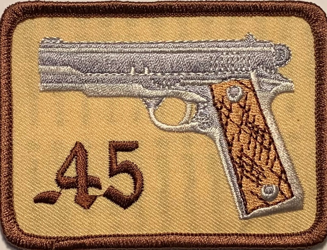 .45 CALIBER GUN PISTOL MILITARY MOTORCYCLE 2ND AMENDMENT ENFORCEMENT PATCH U-9