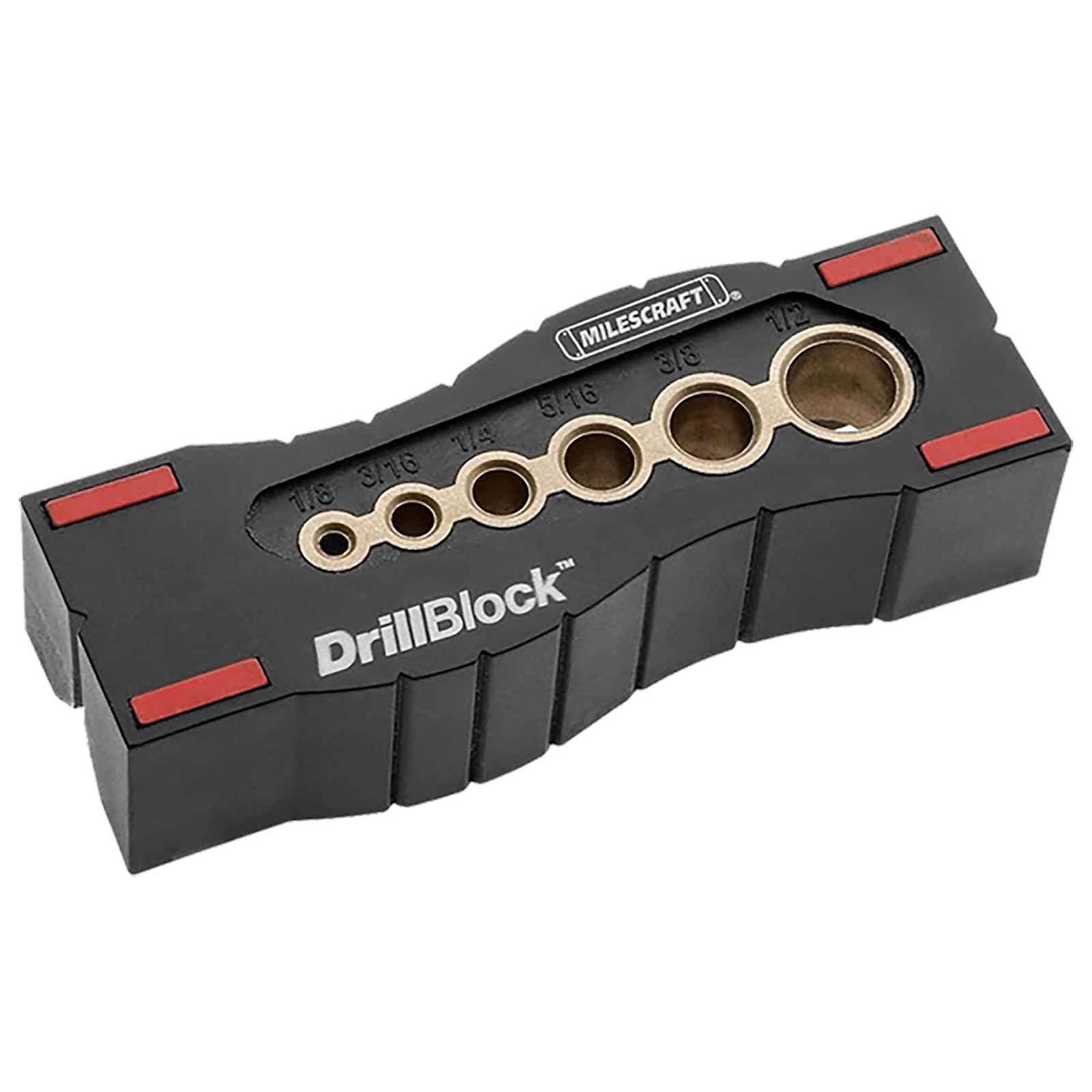 1312 Drill Block Handheld Drilling Guide Jig Guides 6 Common Imperial Bit Sizes