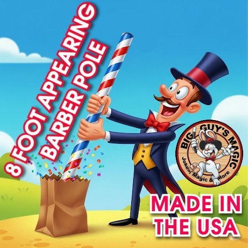 Appearing Barber Pole - 8 Foot By Big Guys Magic